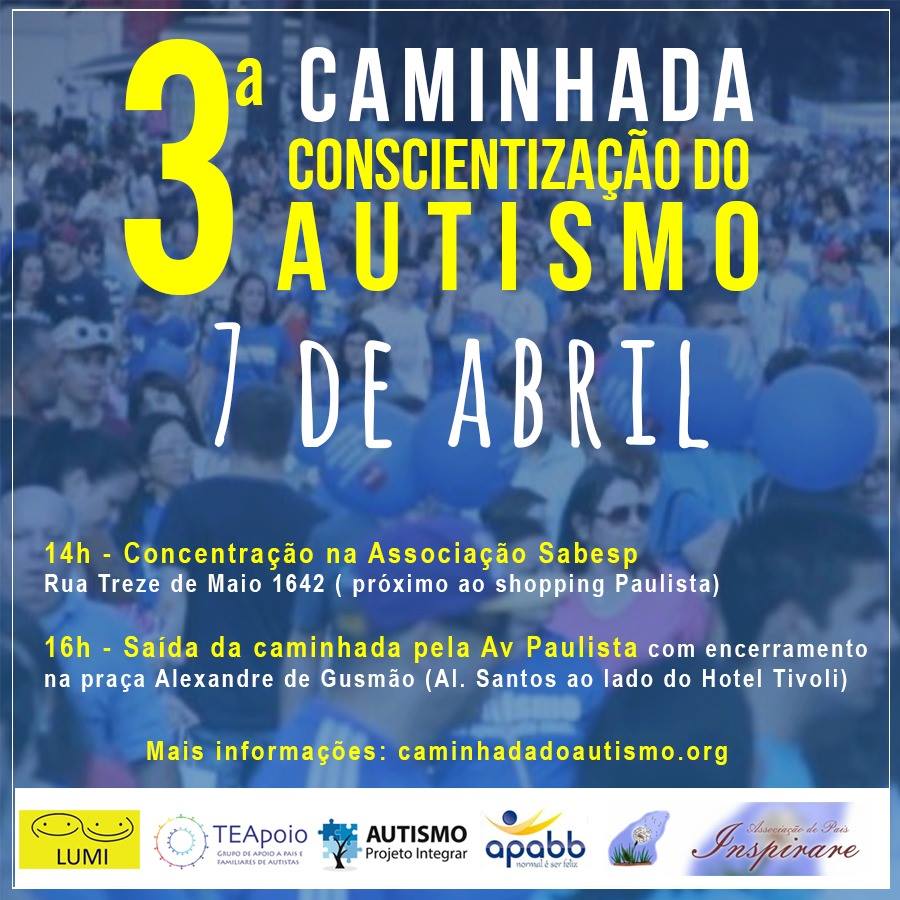 3ª caminha de conscientização do autismo em SP - Tismoo